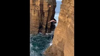 This Woman Did An Insane High Cliff Dive!!