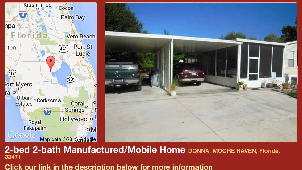 2bed 2bath Manufactured/Mobile Home for Sale in Moore Haven, Florida on