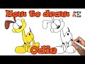 How to draw Odie from Garfield | Odie dog drawing | Dog drawing | Easy Step by Step Drawing