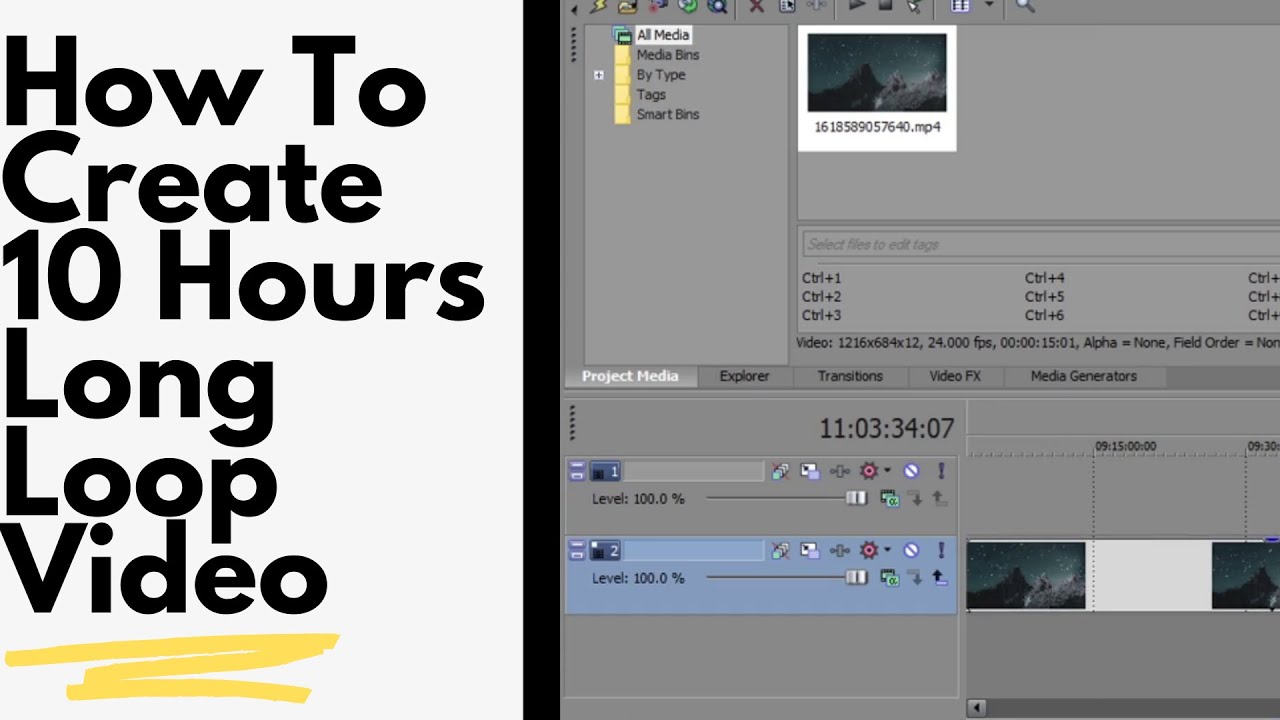 Create a 10 hour loop video from a short one and export it fast