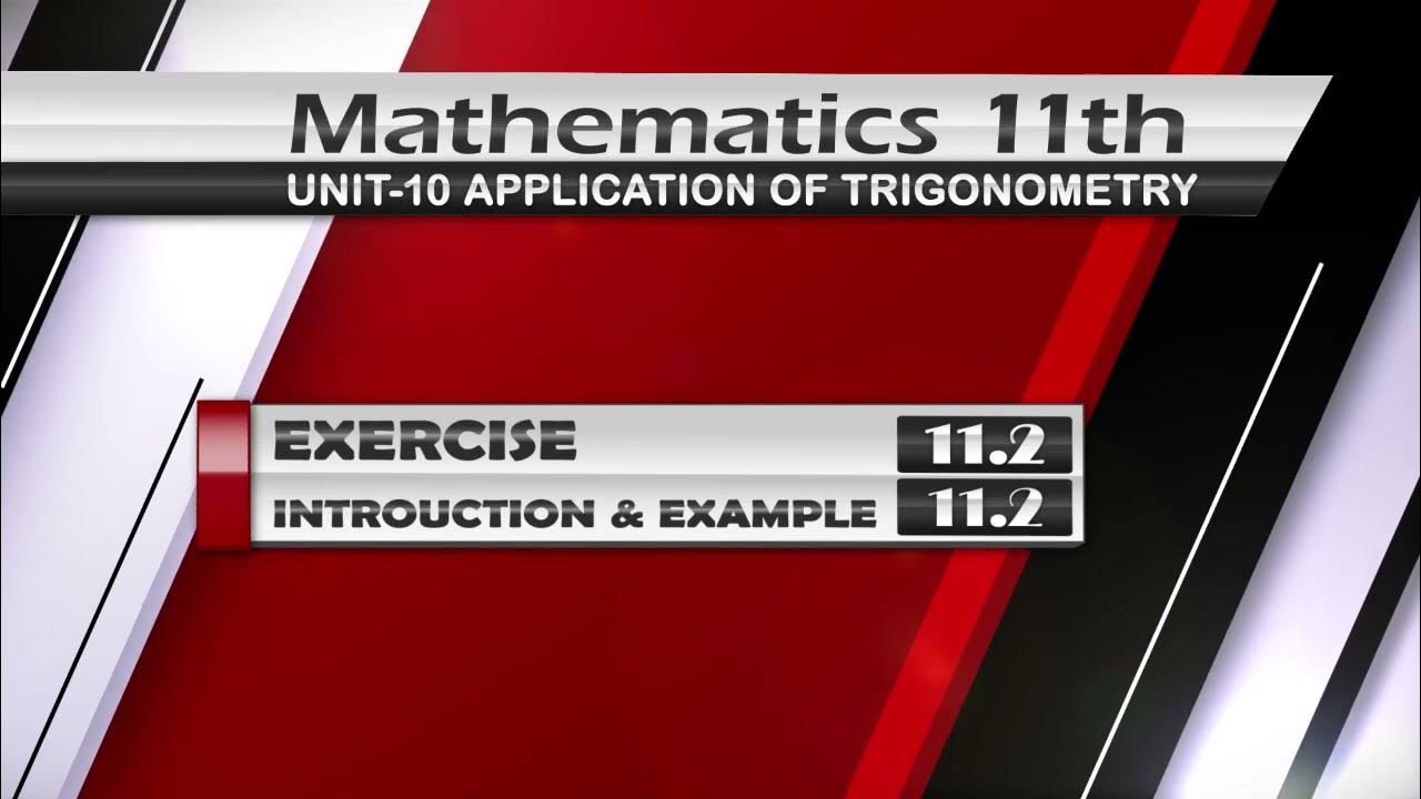NEW Maths 11th Exercise 11.2 INTRODUCTION & EXAMPLES - YouTube