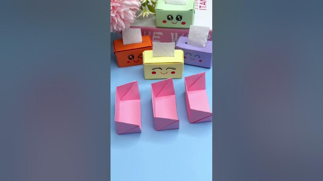 How about making cute mini tissue boxes with your kids? Handmade origami handmade diy parent-child How about making cute mini tissue boxes with your kids? Handmade origami handmade diy parent-child