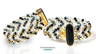 Varuna V RAW Bracelet - DIY Jewelry Making Tutorial by PotomacBeads
