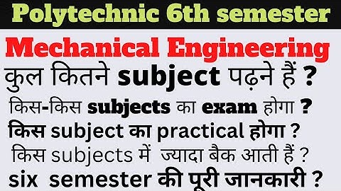 polytechnic 6th semester New syllabus || polytechnic 6th semester syllabus mechanical engineering ||