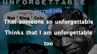 Nat King Cole - Unforgettable Old Style lyrics chords
