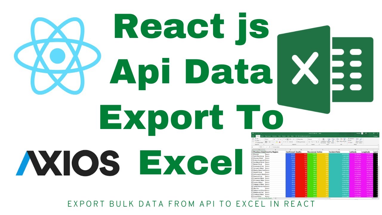 React Export Data To Excel Using Axios For Api Calls || Custom Excelsheet Cell Formatting With Color