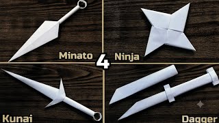 Epic Origami Ninja Weapons You Can Make at Home! (Minato Kunai, Star, Dagger)