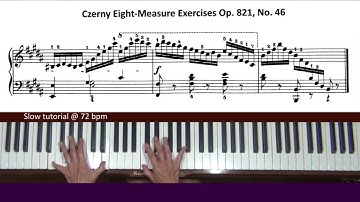 Czerny Eight Measure Exercises Op. 821, No. 46 Piano Tutorial