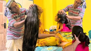 Long Hair Play With Old Servant Dont Skip The Amazing Hair Play Story Long Hair Play By Servant