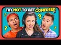 YouTubers React To Try Not To Get Confused Challenge #2