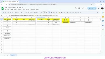 "FLATTEN" function in Google Sheets