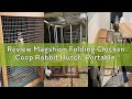 Review Magshion Folding Chicken Coop Rabbit Hutch, Portable Chicken House with Handle Wooden Small A