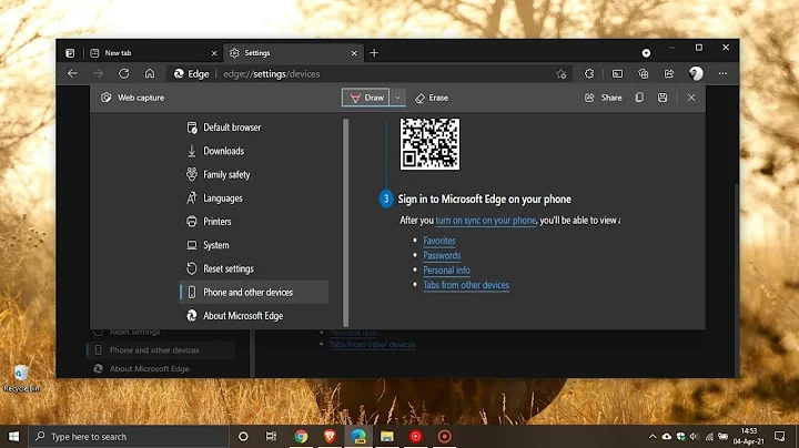 Microsoft Edge Web Capture  is getting a subscroller option