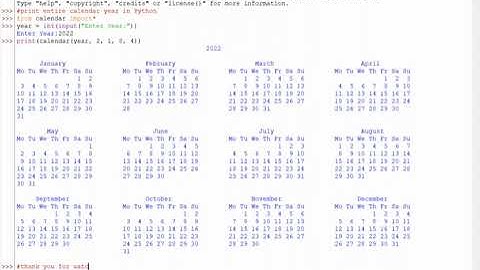 Print entire calendar year in Python.