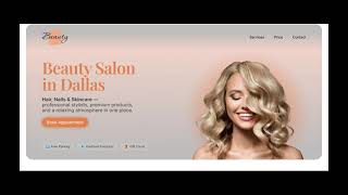 Beauty Salon Website Template | Premium Carrd Template for Hair, Nails &amp; Spa