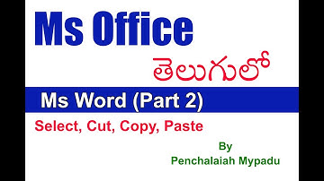 Ms Office in Telugu Part 7 (Ms Word In telugu Part 2)