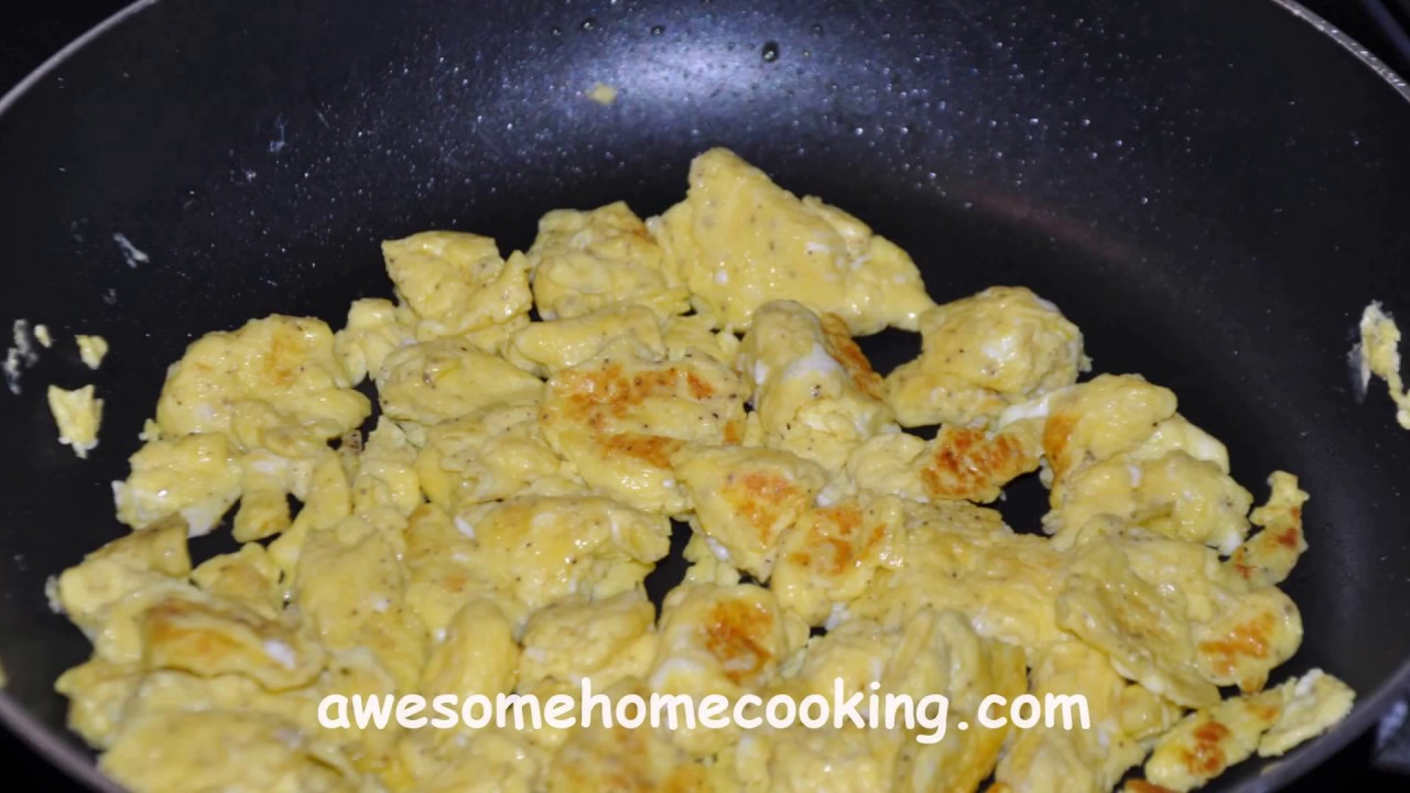 Awesome Pan Fried Scrambled Eggs #scrambledegg #eggs 