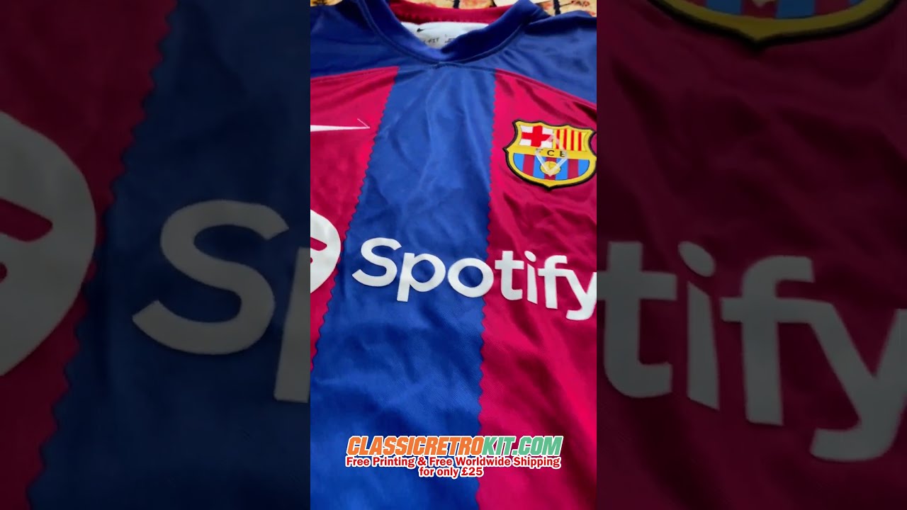 Barcelona Home 2023 2024 Football Jersey  #classicfootballshirts #footballshirts #classicshirts