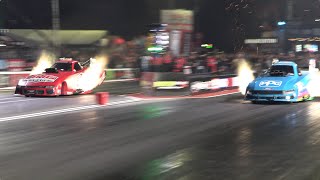 BOB TASCA III RUNS FASTEST FUNNY CAR SPEED EVER; CLAY MILLICAN LEADS TOP FUEL