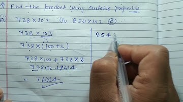 Find the product using suitable properties