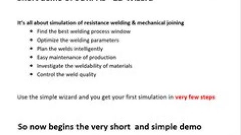 2018 SORPAS® 2D.welding wizard demo