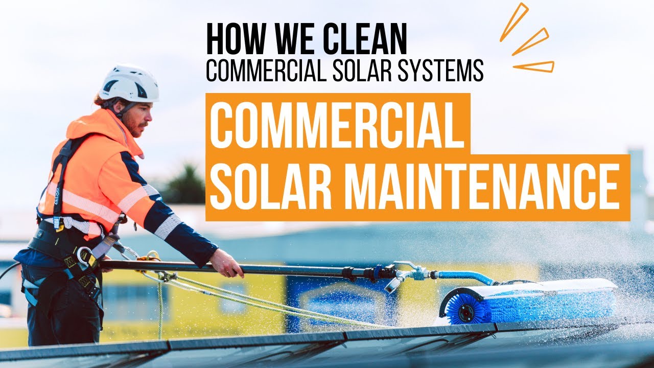 Eco Shine Solar cleaning a commercial solar array in New Zealand