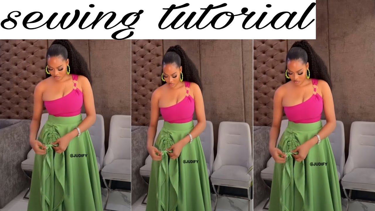 DIY Circle Skirt with Drawstring Front | Beginner-Friendly‬