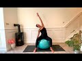 15 Min Prenatal Birth Ball Stretch Routine to Ease Stiffness & Prepare for Labour | Third Trimester