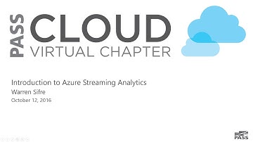 Introduction to Azure Streaming Analytics with Warren Sifre