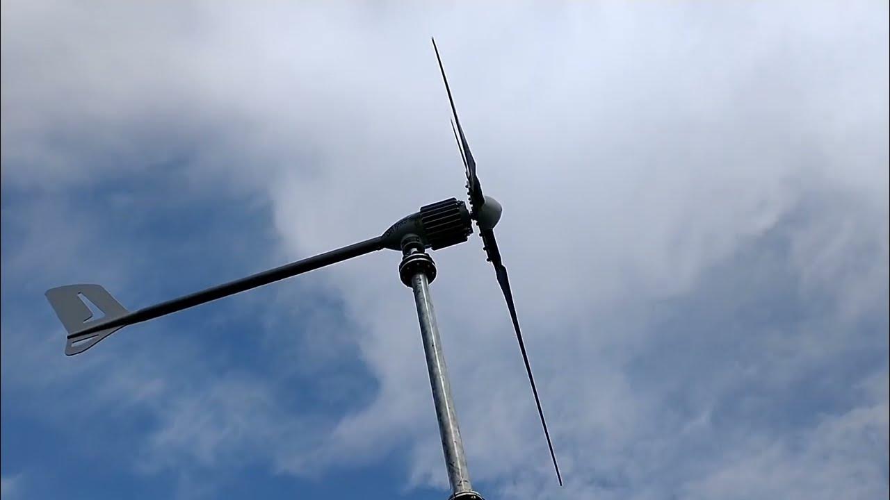 Wind Turbine and mast install Ista breeze i2000 48 volt - YouTube