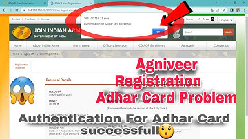 join indian army agniveer registration Authentication for adhar card 😮