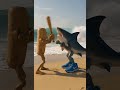 TungTungTung Sahur vs Tralalero Tralala 😂 Epic Beach Fight Gone Wrong! #shorts