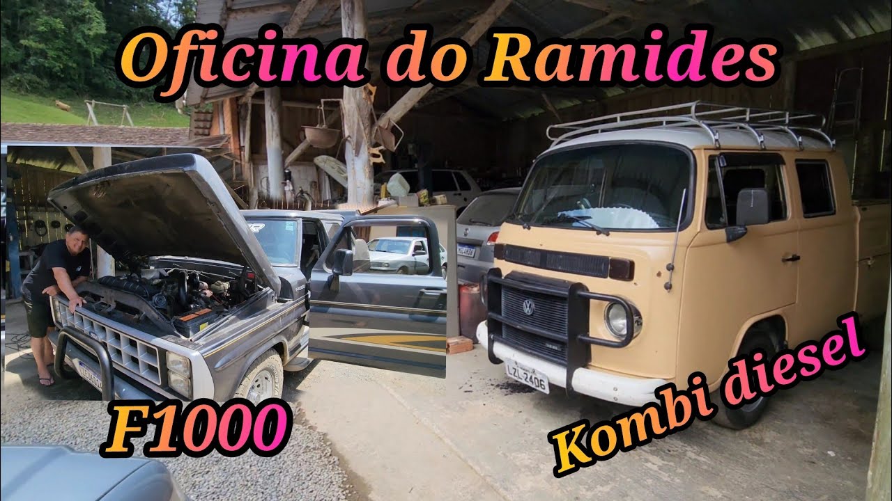 Visitamos a oficina do Ramides, e conhecer a Ford F1000 e a kombi diesel do pai dele