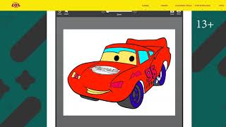 Lightning Mcqueen coloring page 13+ screenshot 5