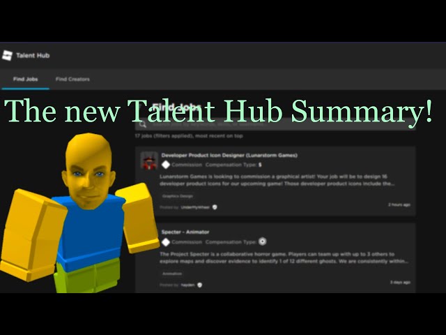 Roblox Talent Hub — create new content
