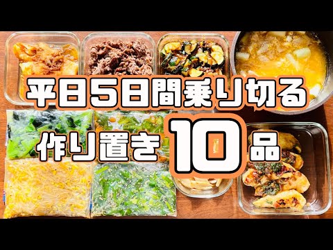 【1時間以内】1週間分のお弁当＆晩御飯おかず10品全部まとめて作る！【作り置き実況：108】