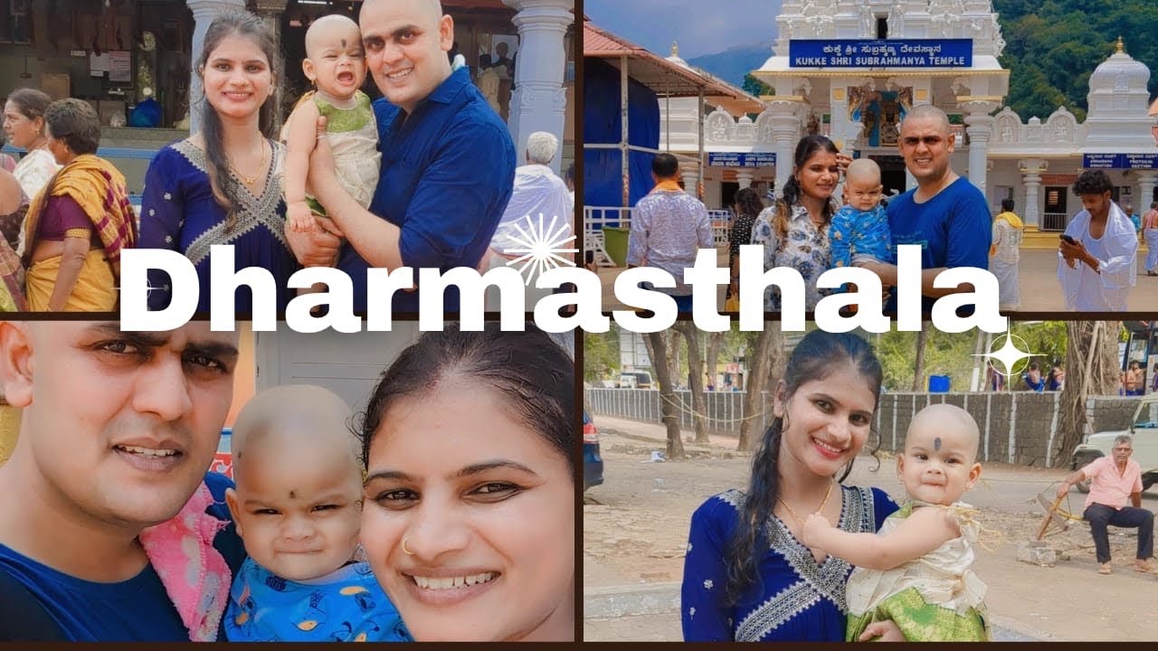 My Strawberry First Hair cut in Dharamshala Temple || Javala Ceremony || Kukke Subramanya temple