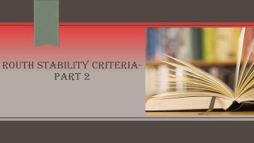 Routh Stability Criteria- Part 2