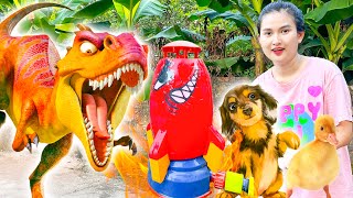Changcady và tên lửa phun nước, giải cứu các con vật: khủng long ăn cỏ, con chó, con vịt