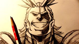 ASMR | Pencil Drawing 127 | All Might (Request)