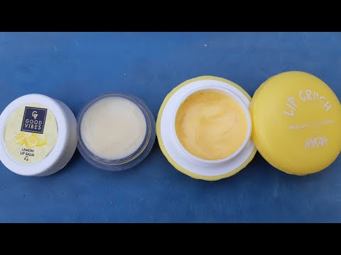 Nykaa lip crush  macaron lemon lipbalm vs good vibes lemon lipbalm review | lip brightening