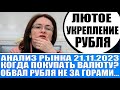 Анализ рынка 21.11 / Лютое укрепление рубля / Когда покупать валюту? Акции Рф будут падать?