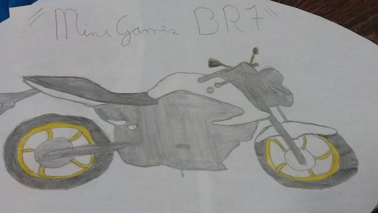 PUSHING MOTORCYCLE WITH THE FRONT WHEEL - SPEED DRAWING #RENATOGARCIA 