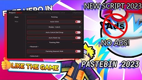 Roblox Anime Catching Simulator Hack - Auto Click, Auto Sell, and Farm Mob Exploit
