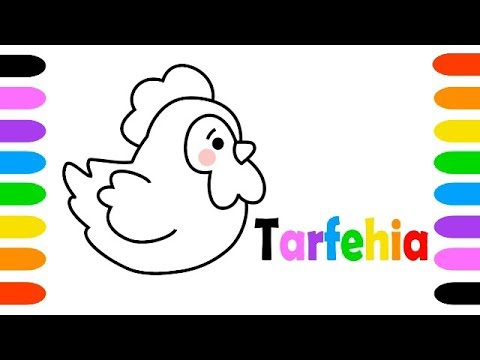 رسم دجاجة كيوت للاطفال  تعليم رسم الطيور  how to draw a cute chicken