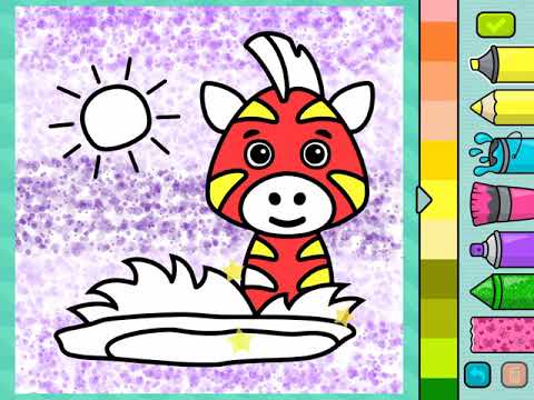Drawing And Coloring Animal Zebra For Kids On Ipad App Bimi Boo