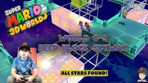 Super Mario 3D World 4-3  Beeping through Beep Block Skyway (All stars and stamp found)