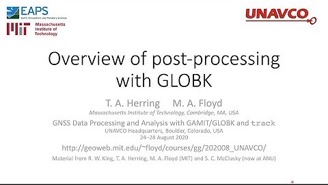 Overview of post-processing with GLOBK
