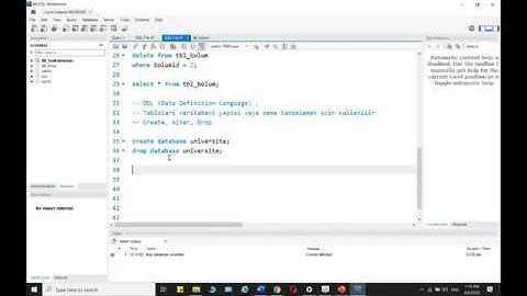Veritabanı II  - DML ve DDL