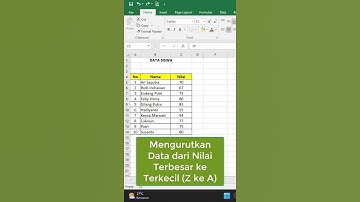 Mengurutkan Data dari Terbesar ke Terkecil (Z ke A) #tigaotutorial #excel #pemula #fyp #tips #shorts